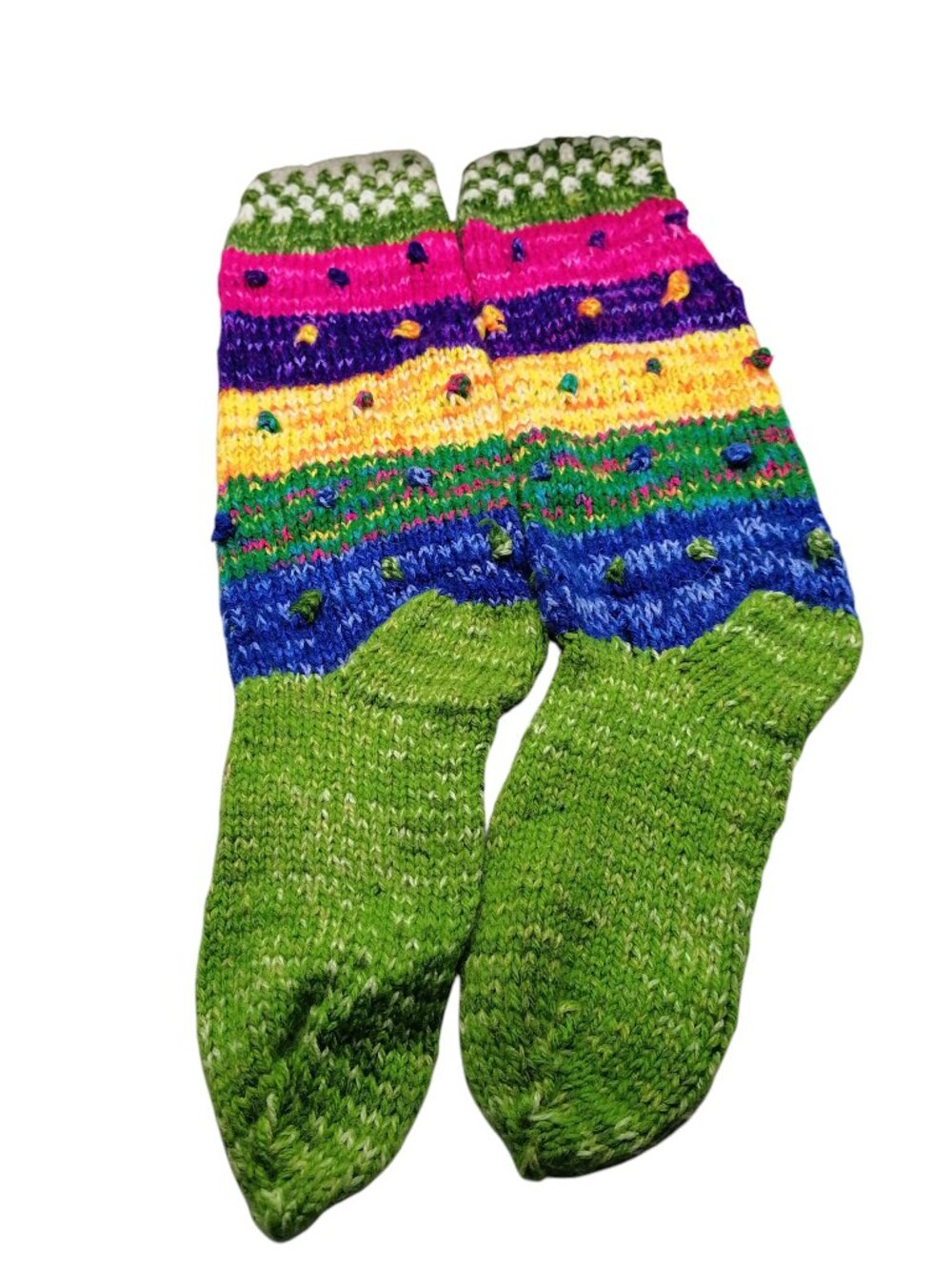 Handmade Warm Socks from Cusco, Multicolor Wool, Winter Warm
